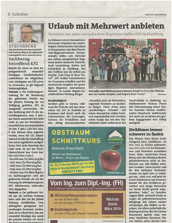 Ausschnitt aus der Zeitung vom Kick-Off-Event