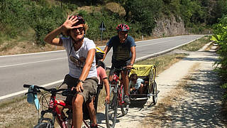 Biking along an old railway